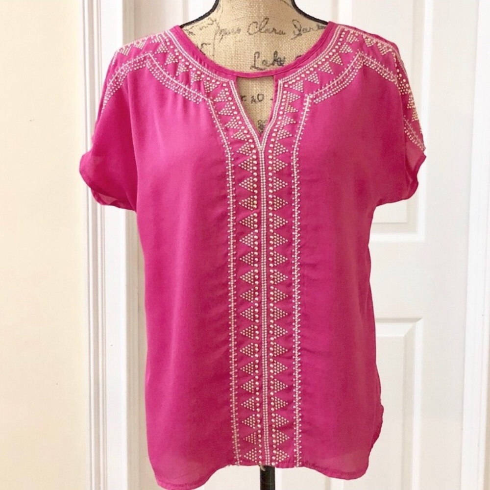 miami | Indie inspired Embellished Pink Blouse 👚